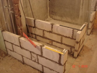 Стены в ванной из газобетонных блоков